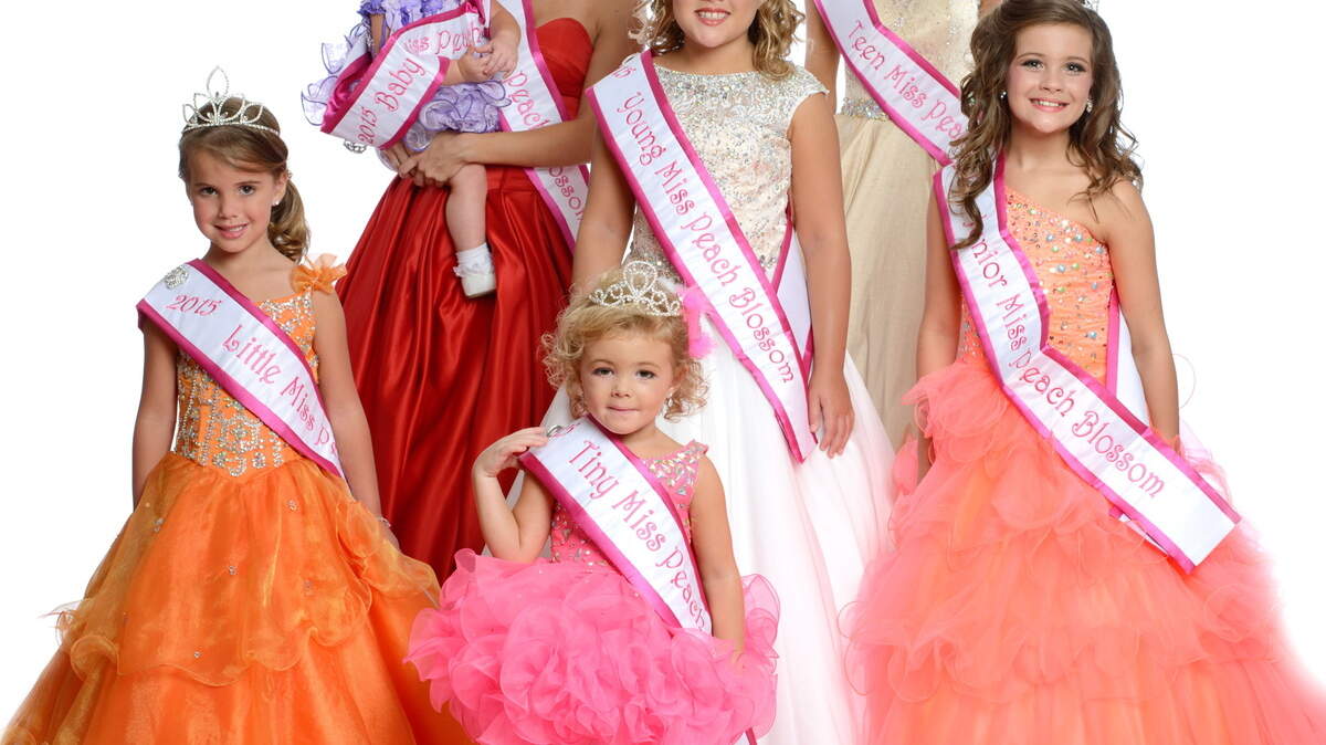 Pictured are the members of the new Miss Peach Blossom court.