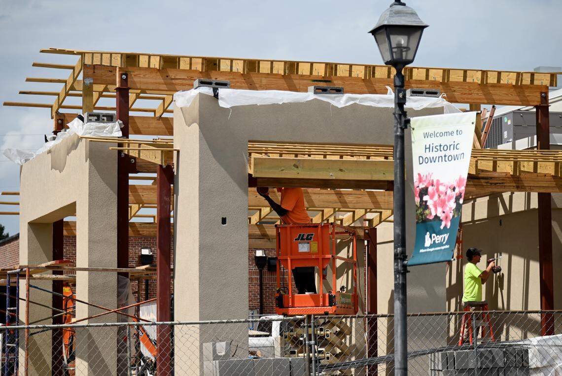 Construction continues of the outside courtyard, as well as the interior renovation, for the much-anticipated ‘Orleans on Carroll Street at 807 Carroll St. in downtown Perry.