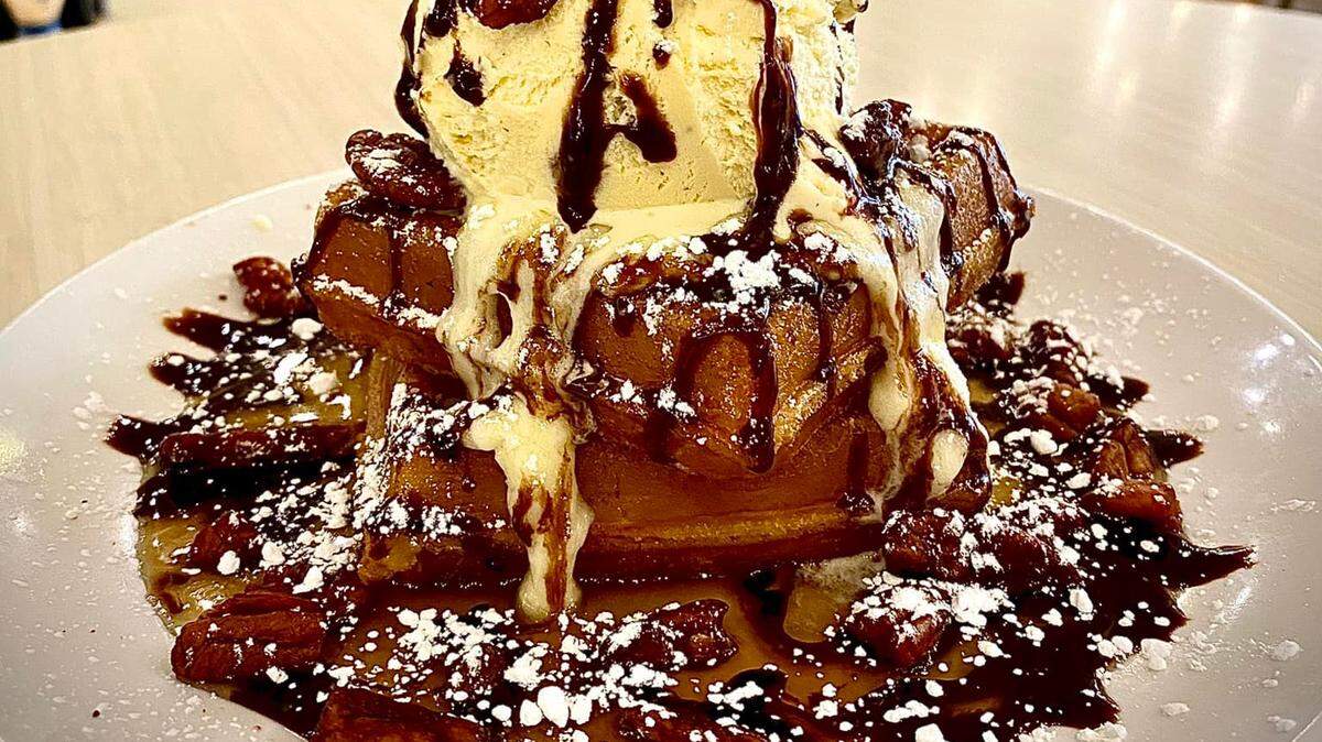 Macon Beer Company’s Turtle Waffles are on the April Brunch Menu. The restaurant is open for brunch on Sundays from 11 a.m. to 6 p.m.