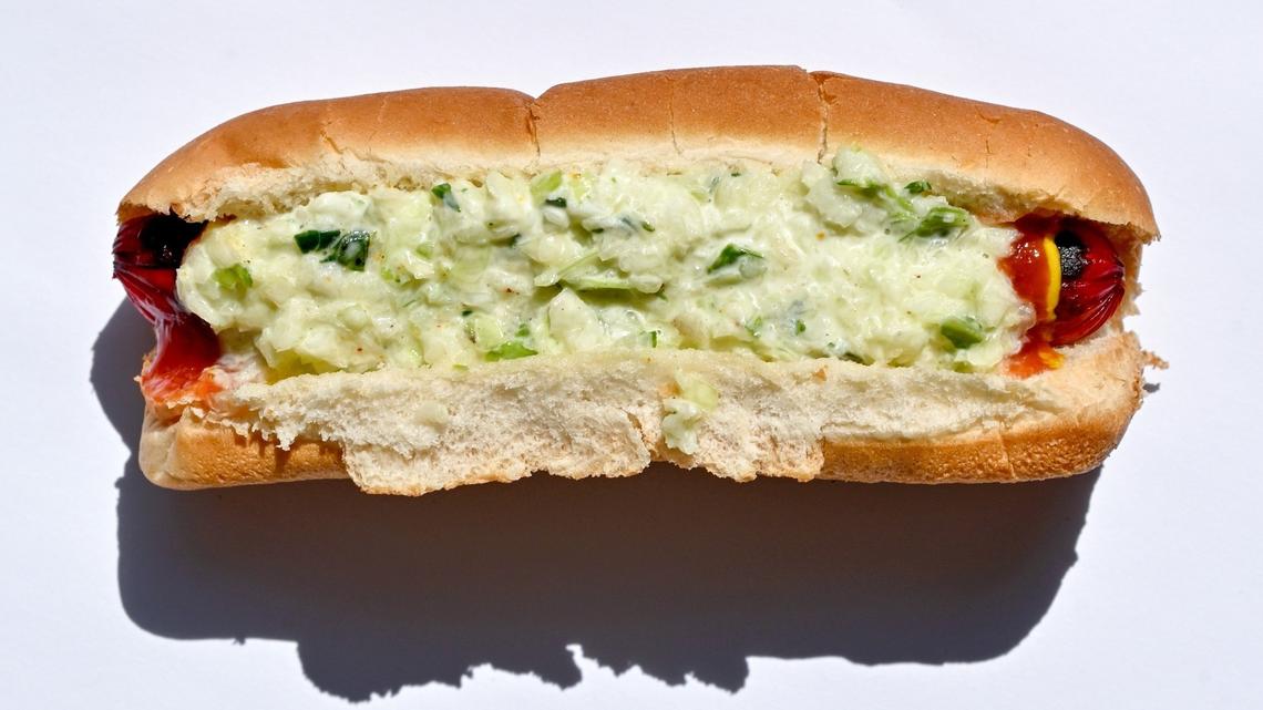 When done right, slathered in the green-tinged glory of mayonnaise and chopped cabbage, the slaw dog — like this one from Nu-Way Weiners in Macon — is a Southern fast-food deity.