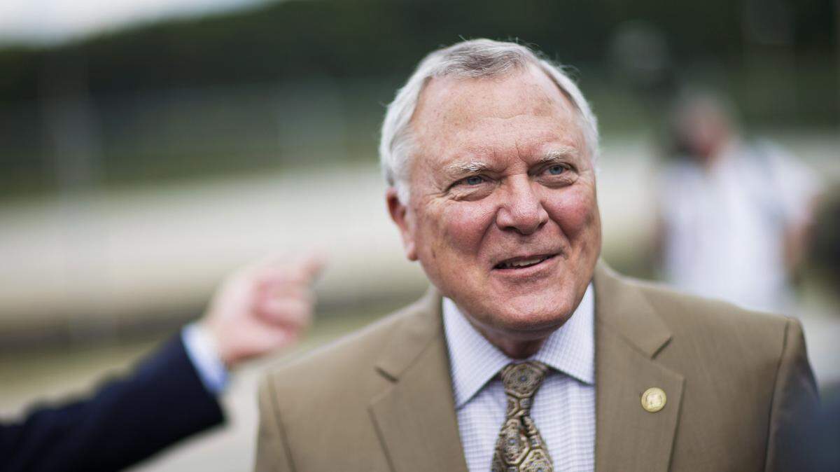 Georgia Gov. Nathan Deal speaks to reporters in Lithia Springs in June. On Tuesday, Deal spoke at a Norfolk Southern freight rail yard in Atlanta on a passenger rail proposal that could link Macon to other cities.