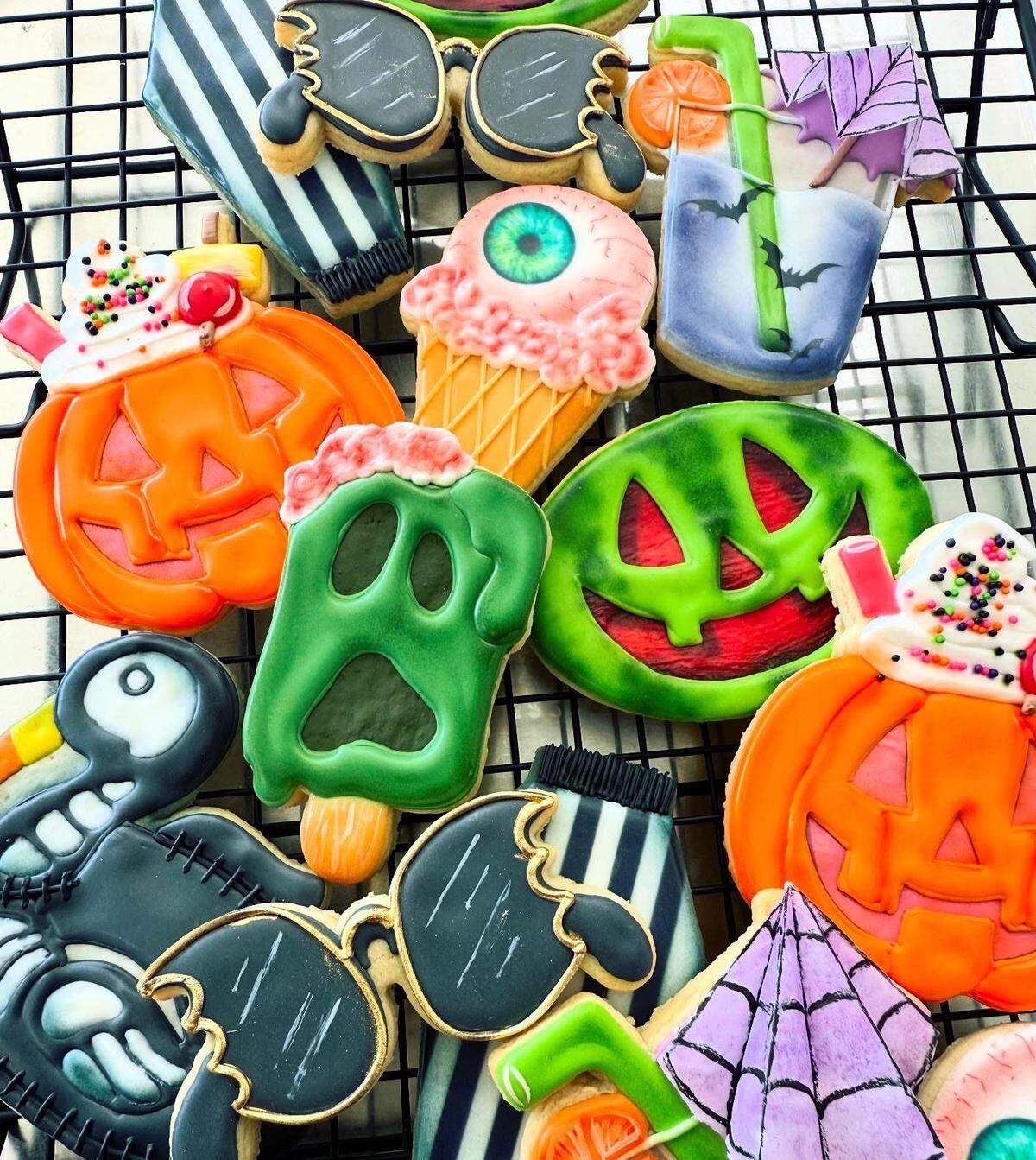 Cory Jones, owner of Sweet Evelyn’s, is best known for his hand painted cookies like these Halloween cookies. Jones competed in the “Halloween Baking Championship” on the Food Network. These cookies were not part of the competition.