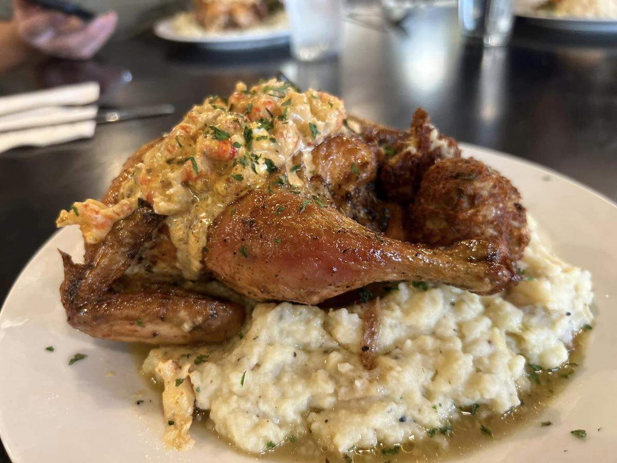 Roasted cornish hen available at Her Majesty Kitchen in Forsyth, GA.