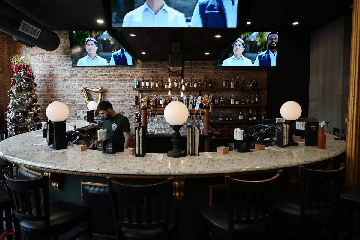 The bar inside Bearfoot Tavern is one of the few items that was recovered after the restaurant’s roof collapsed in July 2024. 