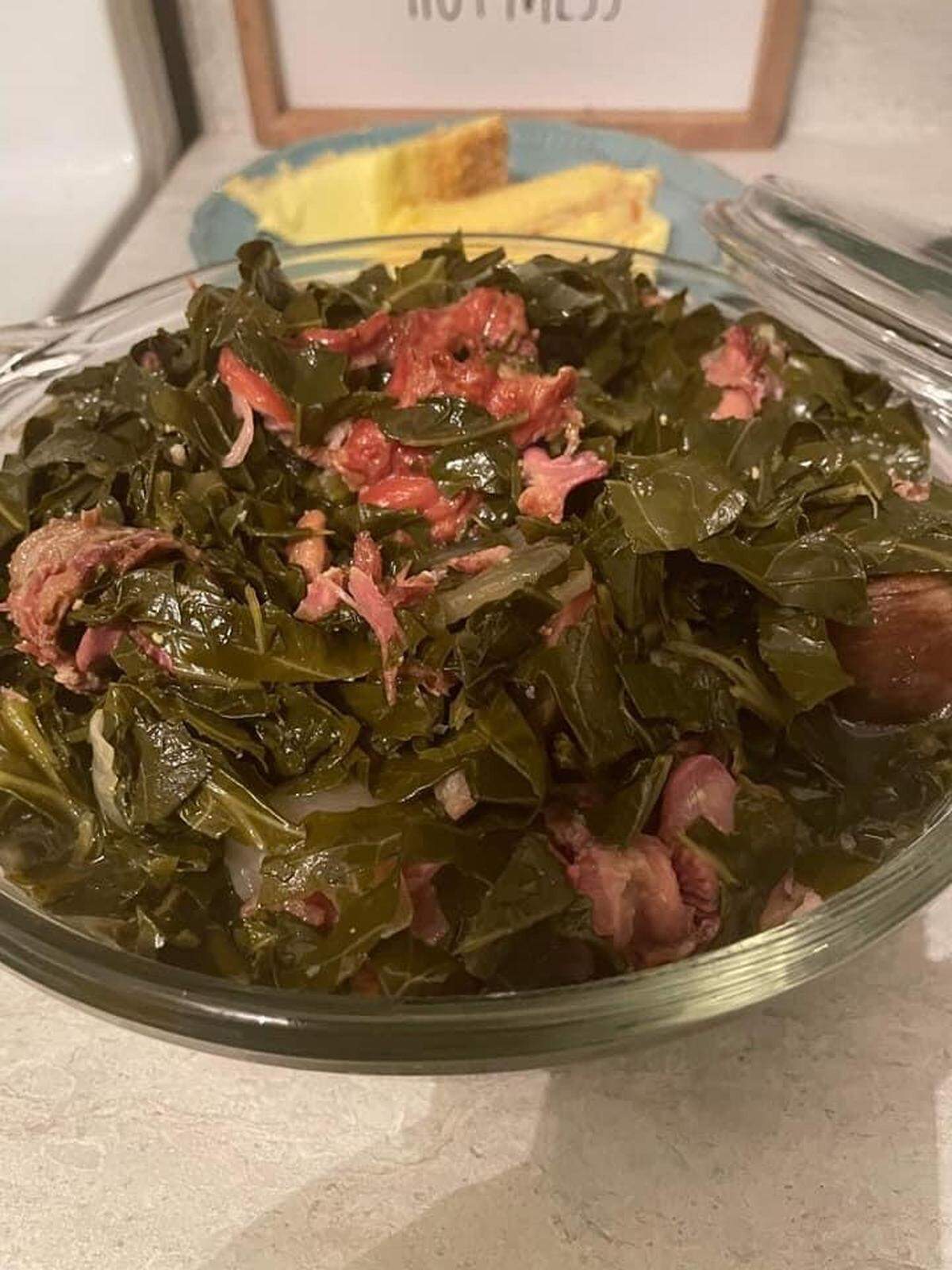 Seasoned collard greens at the Hen’s Nest.