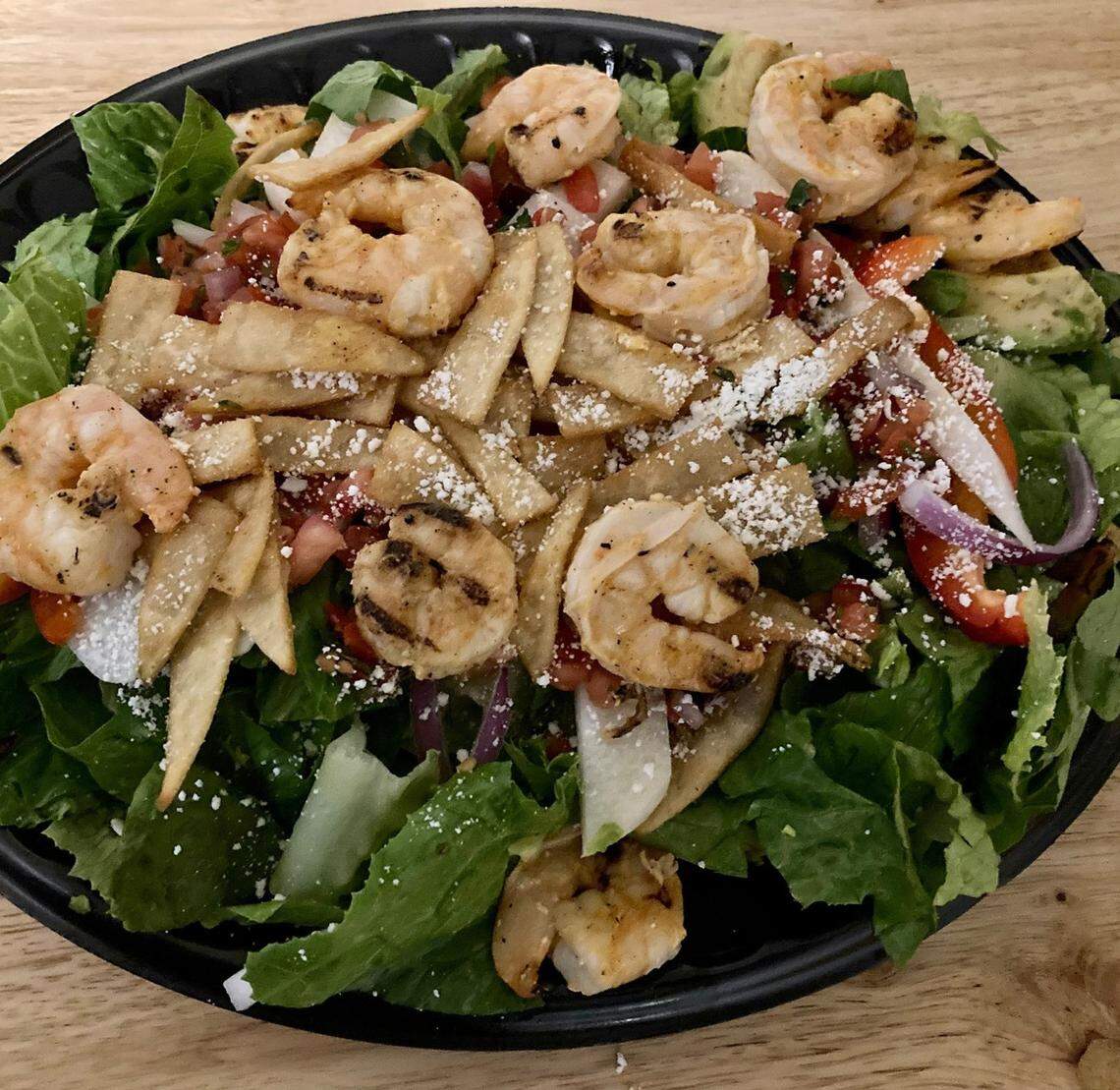 Chili Lime Salad with Shrimp from Baja Fresh at 810 Ga. 96, Suite 100-200, in the Century Market Plaza in Warner Robins.