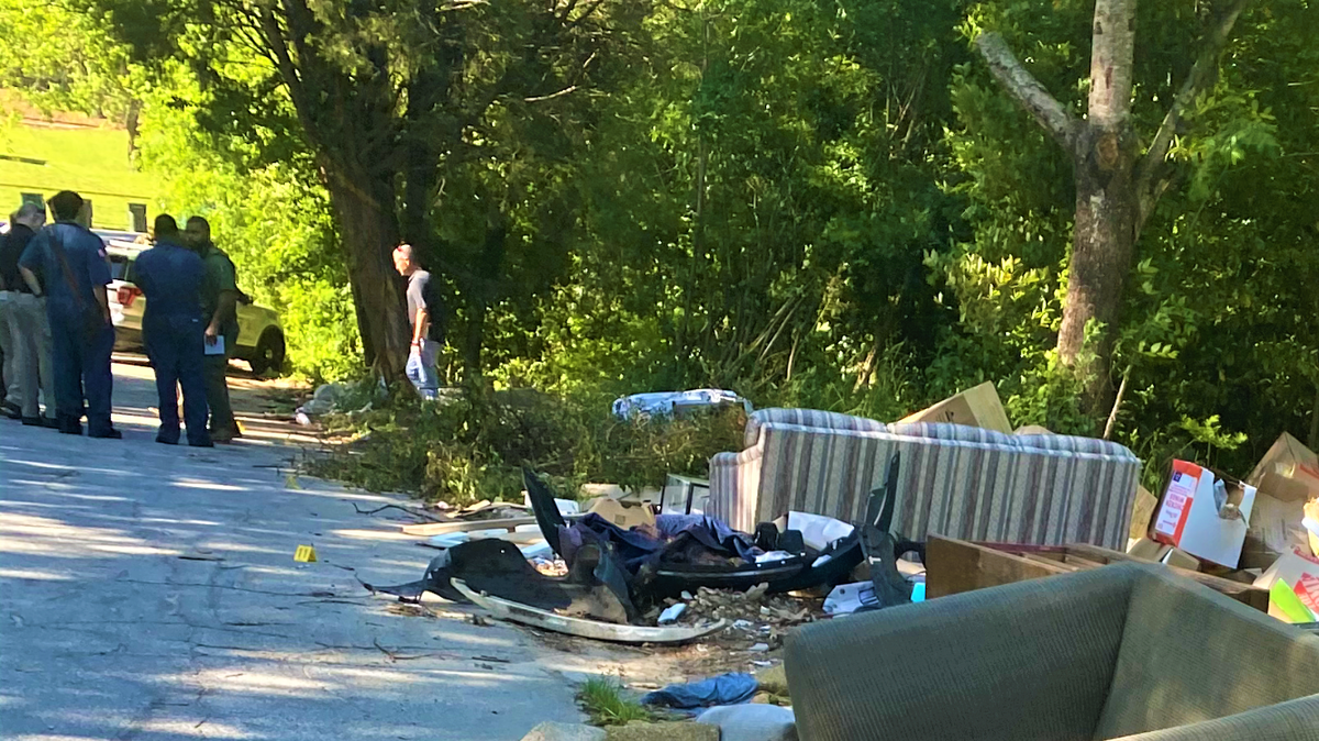 The scene on Churchill Street in Macon where a man was found shot to death Friday morning.