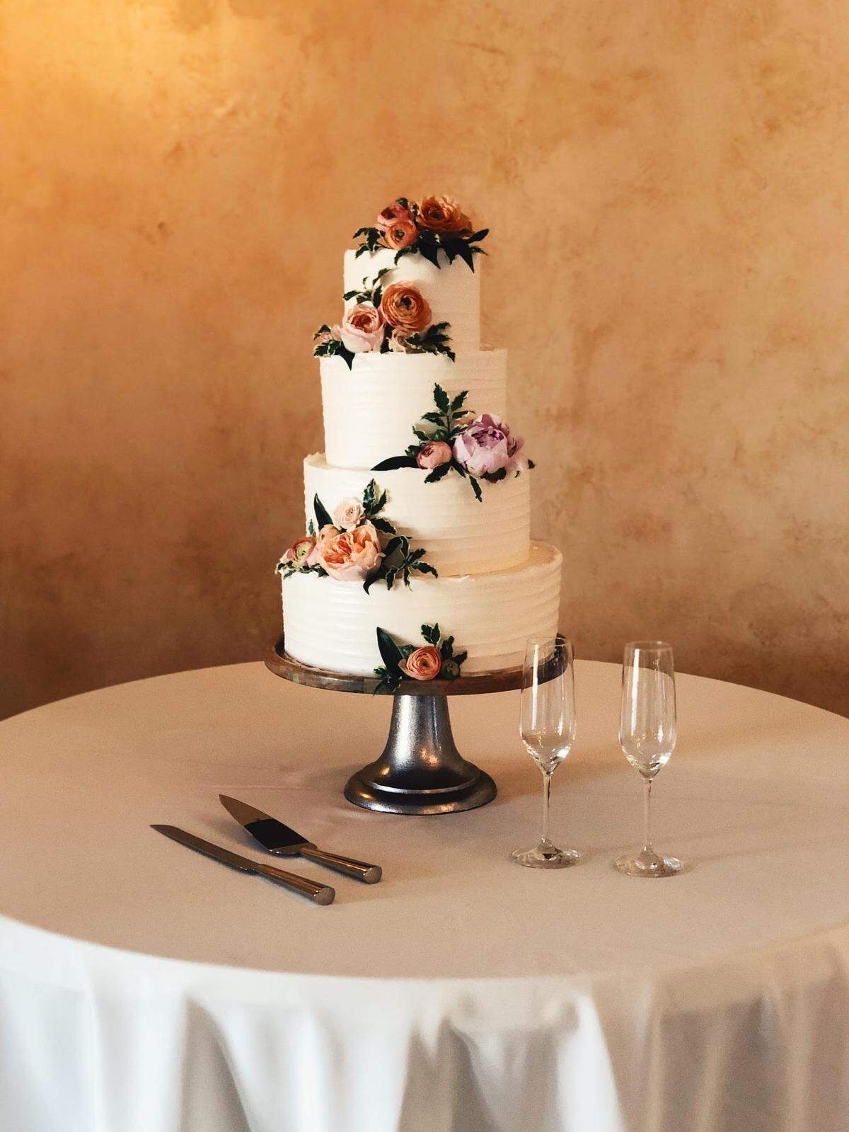 A wedding cake from Oh Honey Baking Co.
