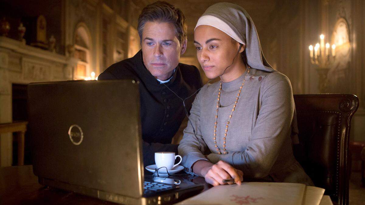 WTTV PRODUCTIONS LIMITEDRob Lowe is Father Jude Sutton and Gaia Scodellaro is Sister Celine in "You, Me and the Apocalypse" on NBC.