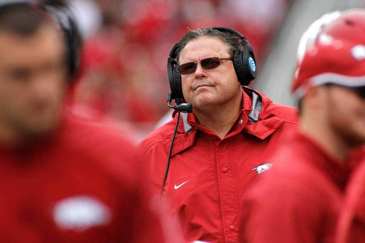 Sam Pittman was a position coach at Arkansas from 2013-15 and is now the Razorbacks’ coach.