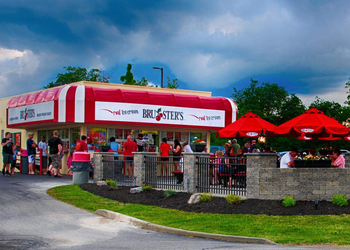 A free standing Bruster’s location in Hopwell, Pennsylvania. An outdoor patio, similar to this one at a free-standing Brewster’s location, is expected to be added outside a former bank building being transformed in Warner Robins to house a Bruster’s and a compatible restaurant.