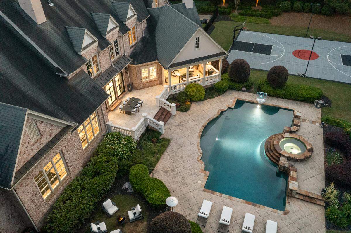 The Roswell, Georgia home sits on two acres.