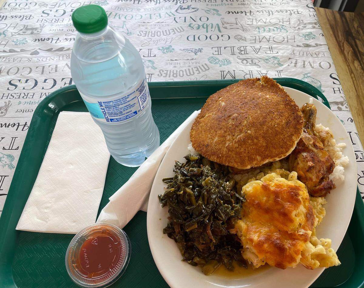 A lunch plate from Creative Cooking, a new restaurant off Watson Boulevard in Warner Robins.