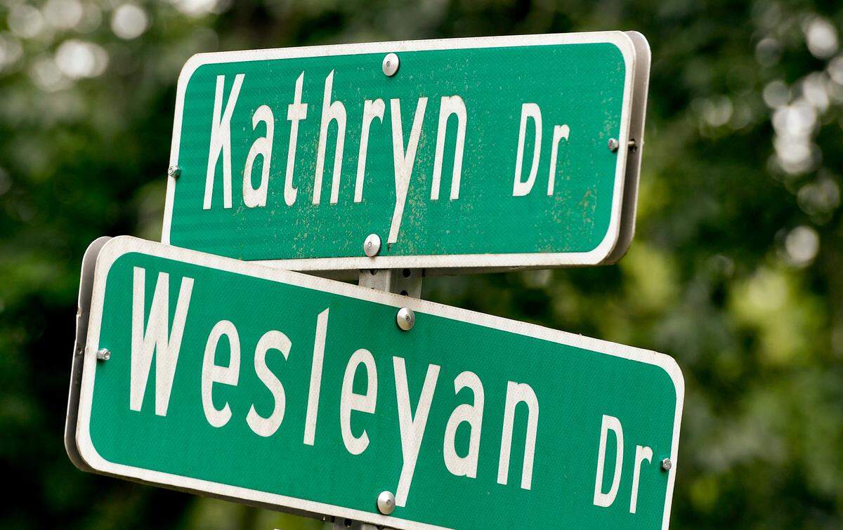The corner of Wesleyan and Kathryn drives in north Macon, not far from where a husband and wife found assaulted at their Kathryn Drive home on Mother’s Day earlier this year.