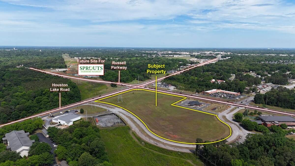 Aerial photo shows site of the Lofts at Flint Station development in Warner Robins.