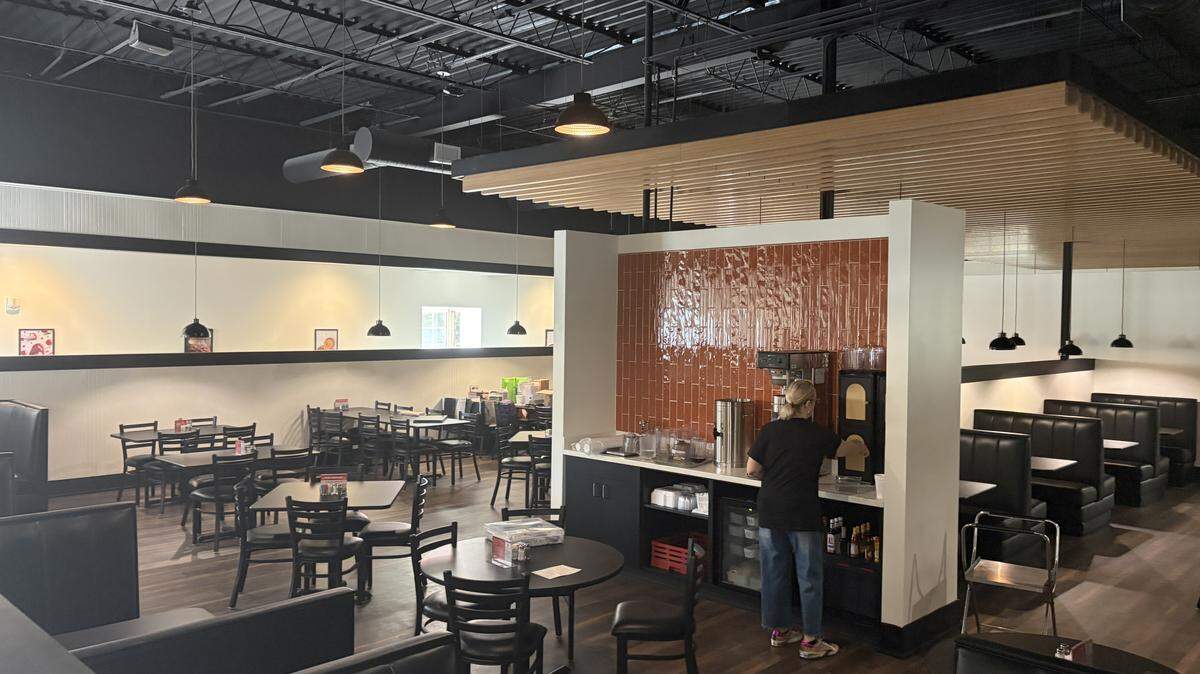 The new interior of the Riverside location of S&S Cafeteria in Macon, Ga., features more modern decor and seating.
