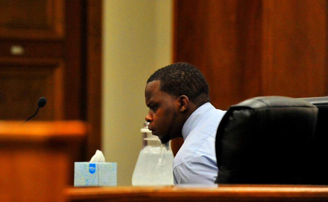 Denyke Trayvon Glenn, 23, in Bibb County Superior Court on Wednesday. He is charged with armed robbery, aggravated assault and street-gang activity in the February 2017 shooting and wounding of Darius Rozier in southwest Macon.