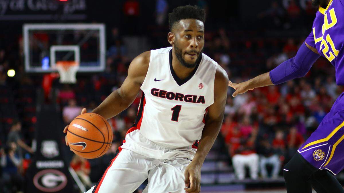 Georgia's Yante Maten drives against LSU.