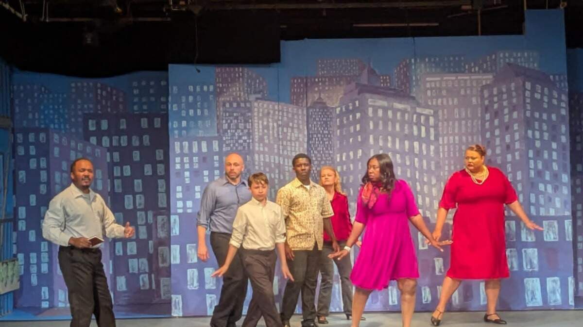Carl (Dominique Releford) and ensemble sing and dance in “Suspend My Disbelief/I Had A Life.”
