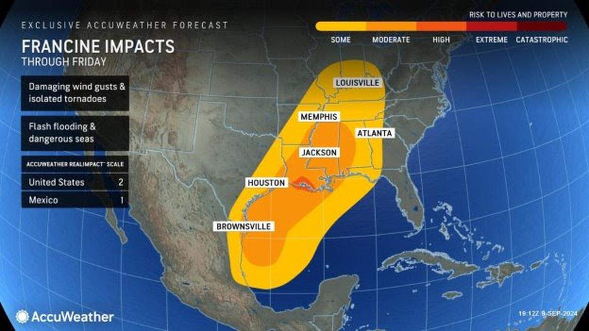 Storm impacts in Georgia from Tropical Storm Francine.
