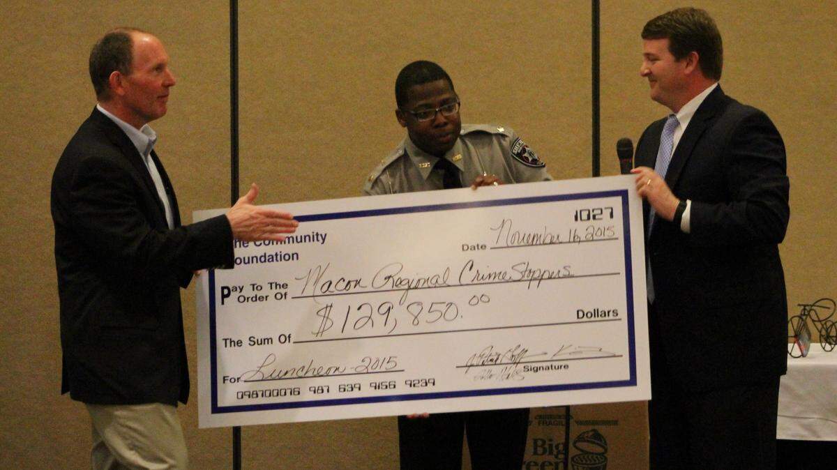 Warren Selby, left, is the chairman of Macon Regional Crimestoppers’ board of directors.