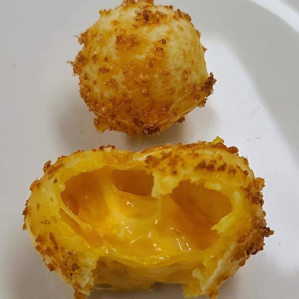 A fried cheese ball served up at Mr. Pingo’s House on Vineville Avenue in Macon. The outer crust is cheese. There’s no breading, according to one of the restaurant owners.