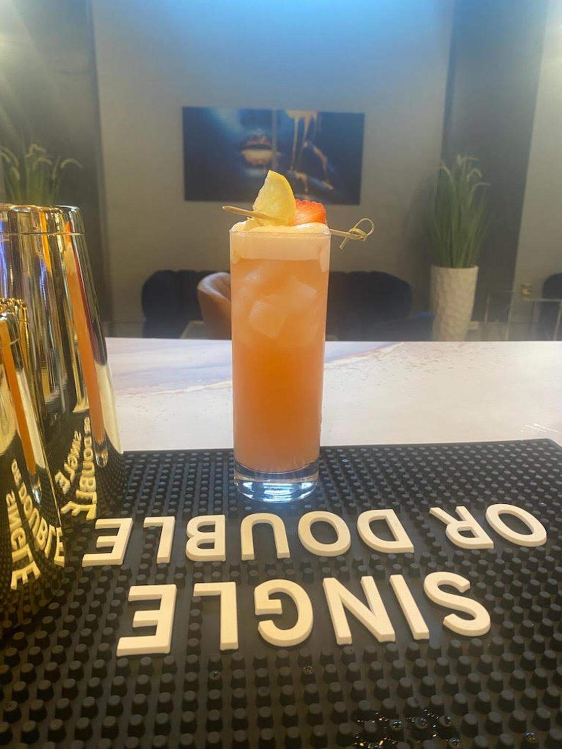 An “Apartment 77” cocktail at apt. 77 lounge at 401 Cherry St., Suite 101, in downtown Macon.