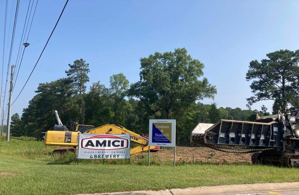 Site work has started for construction of an Amici Italian Cafe & Brewery near Perry Parkway and Washington Place Drive in Perry.
