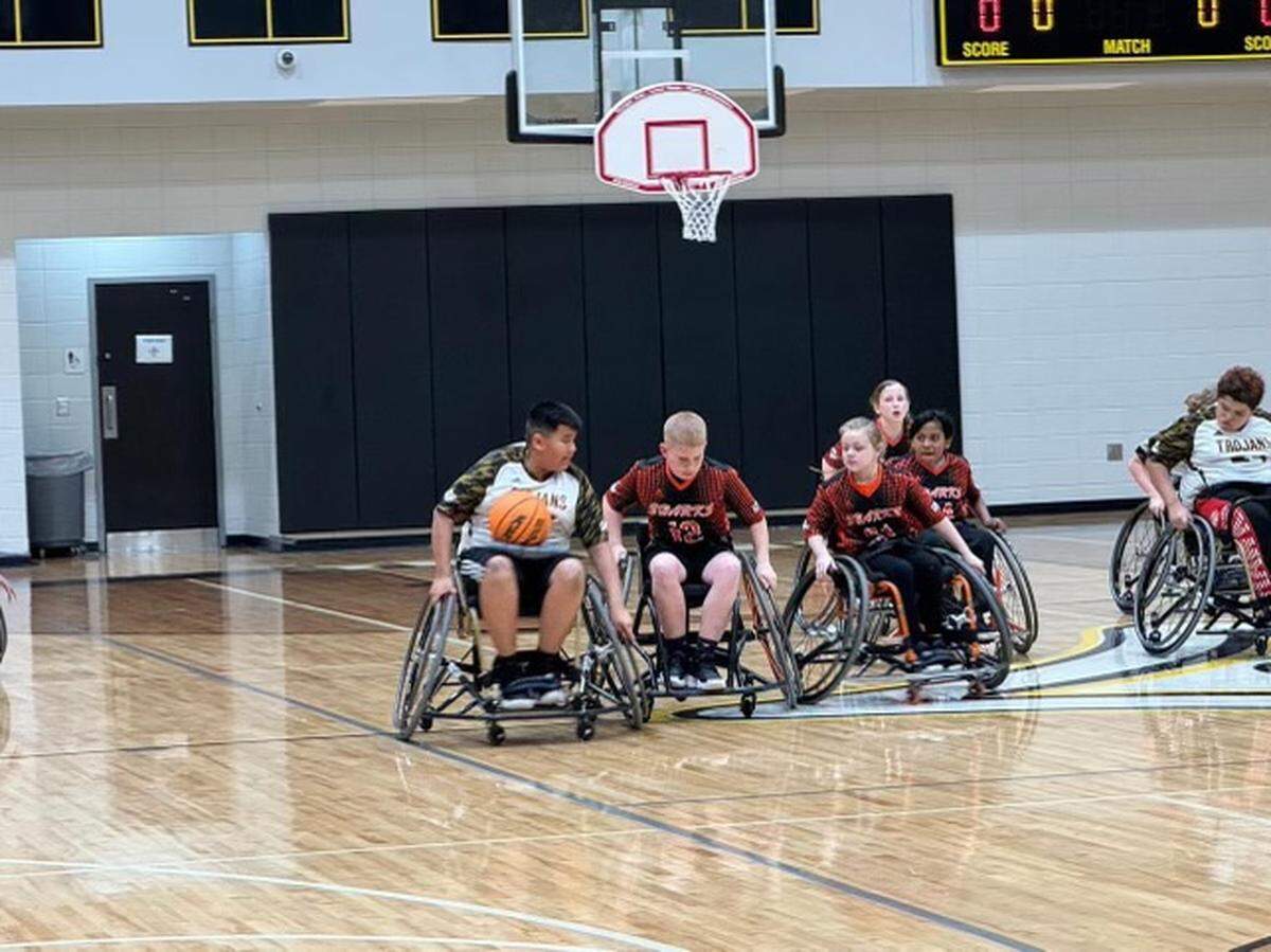 Peach County was recently awarded a $30,000 grant to form an adaptive sports program. The grant provided a set of home and away Adidas jerseys, basketballs, handball goals, footballs, eight Eagle Sports wheelchairs, and volleyballs.