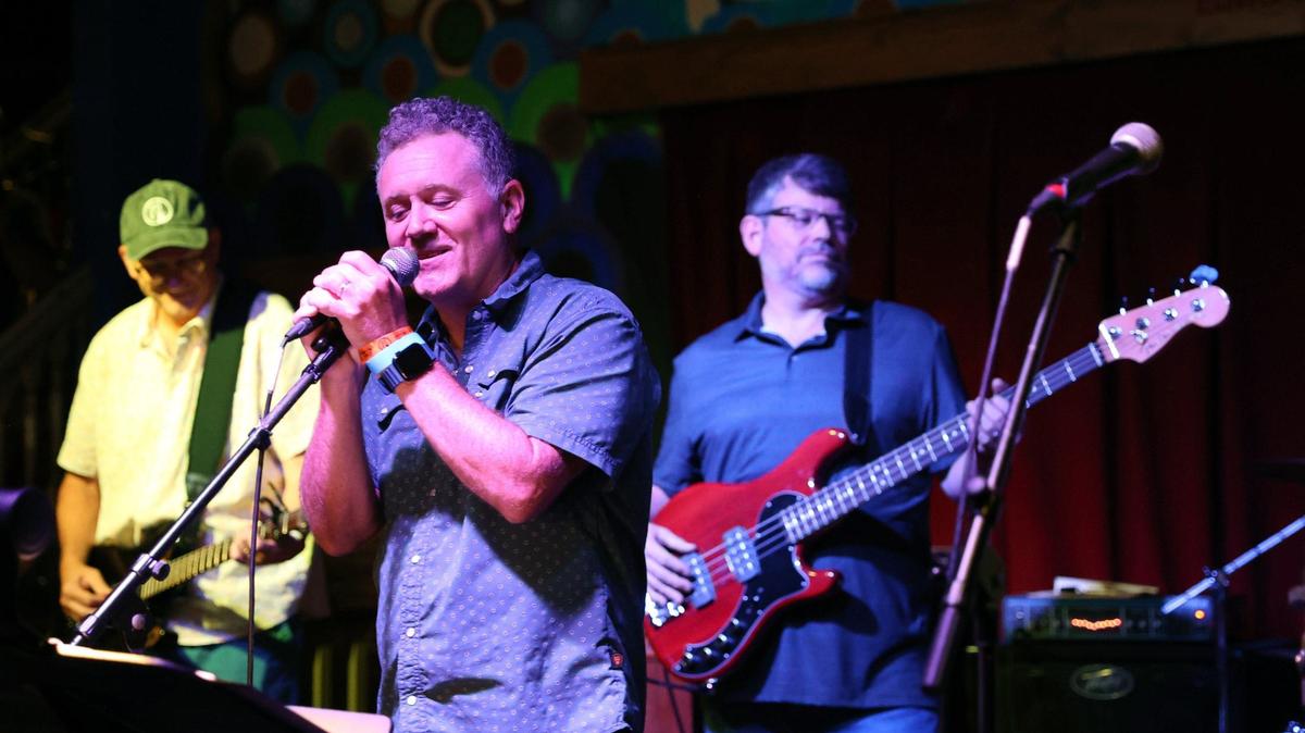 Mal Jones sings during The Buckleys’ set during the 25th Bragg Jam on Saturday, July 27, 2024, at Grant’s Lounge in Macon, Georgia. The Buckleys’ were the original band of Brax Bragg, the Macon musician for whom Bragg Jam is named for. Twenty five years after Brax’s death, the band is comprised of nearly a dozen people who played music with Brax and want to continue to honor his legacy.
