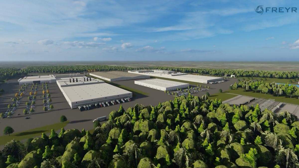 Artist rendering of future FREYR battery plant in Coweta County. The multi-phase Giga America clean battery manufacturing project is a $2.6 billion investment that will create 720 jobs.