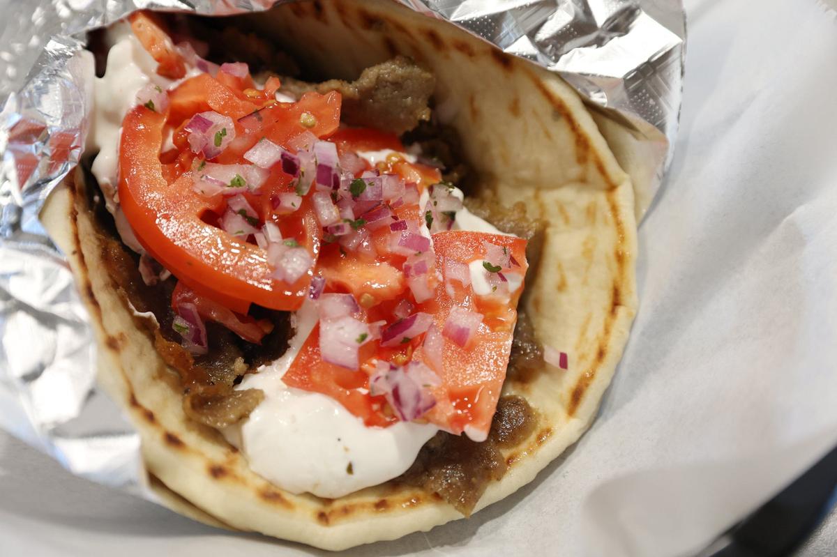 A gyro sits on the counter of Greek Corner Deli on Wednesday, Sept. 4, 2024, in Macon, Georgia. Greek Corner Deli reopened in June and is now located on Spring Street after closing its downtown location in 2018.