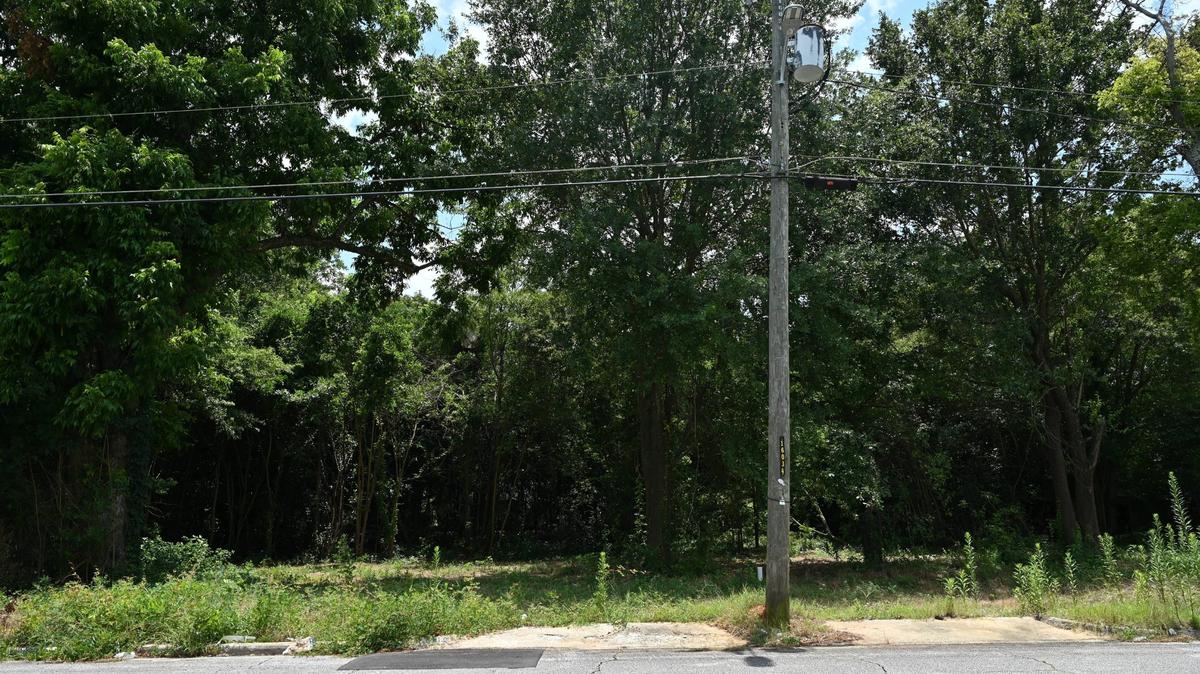 A plot of land sits off of Villa Esta Avenue on Tuesday, July 22, 2025, in Macon, Georgia. The area is one potential location for a new affordable housing development in South Macon.