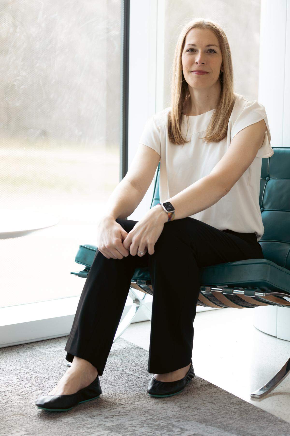 Julia McKeown Ph.D., sits for a portrait at the campus of North Carolina State University where she is a professor. McKeown is one of several plaintiffs suing North Carolina officials for denying their coverage for gender-affirming surgeries.