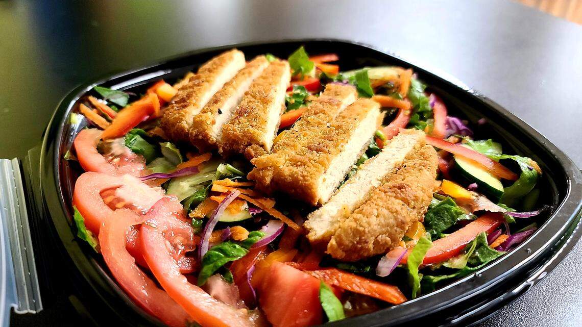 A Chicken Salad Supreme from Roots Plant Based Cafe in Byron.