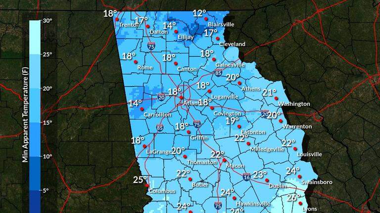 How cold will it get in Macon this week? Freezing low temperatures will linger
