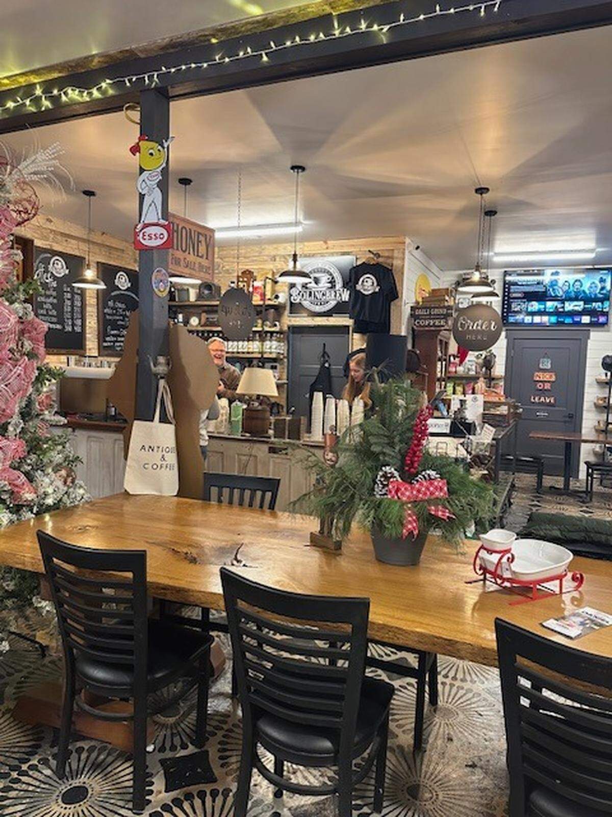 Inside Bolingbrew Coffee Company in Macon, GA.