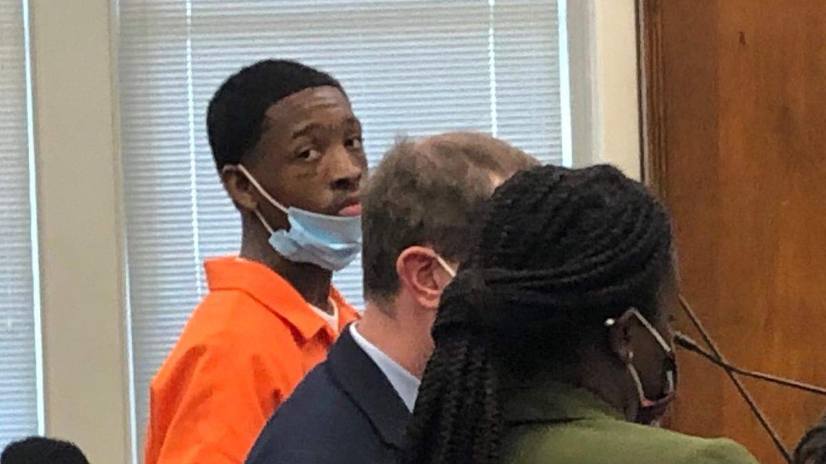 Xavier Matthew Lewis, 21, at his sentencing Monday in Bibb County Superior Court.