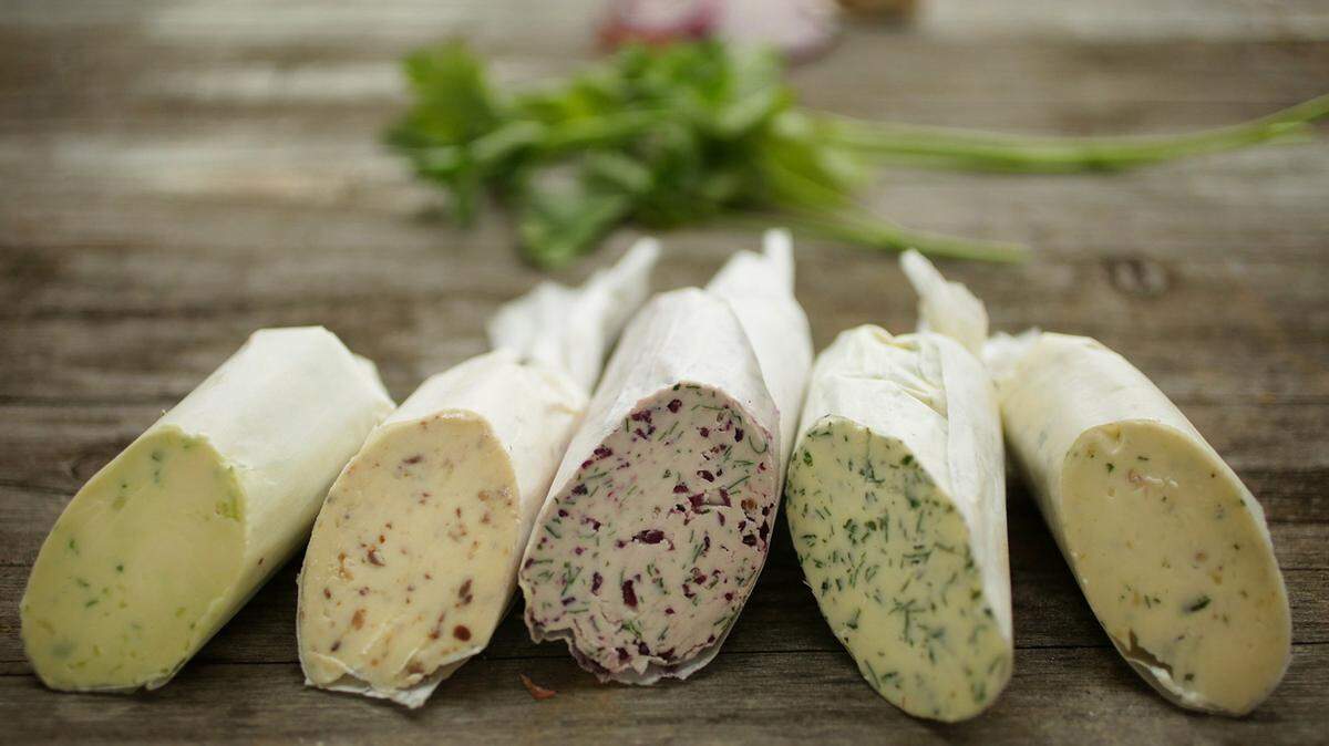 These compound butters are infused with a variety of herbs.