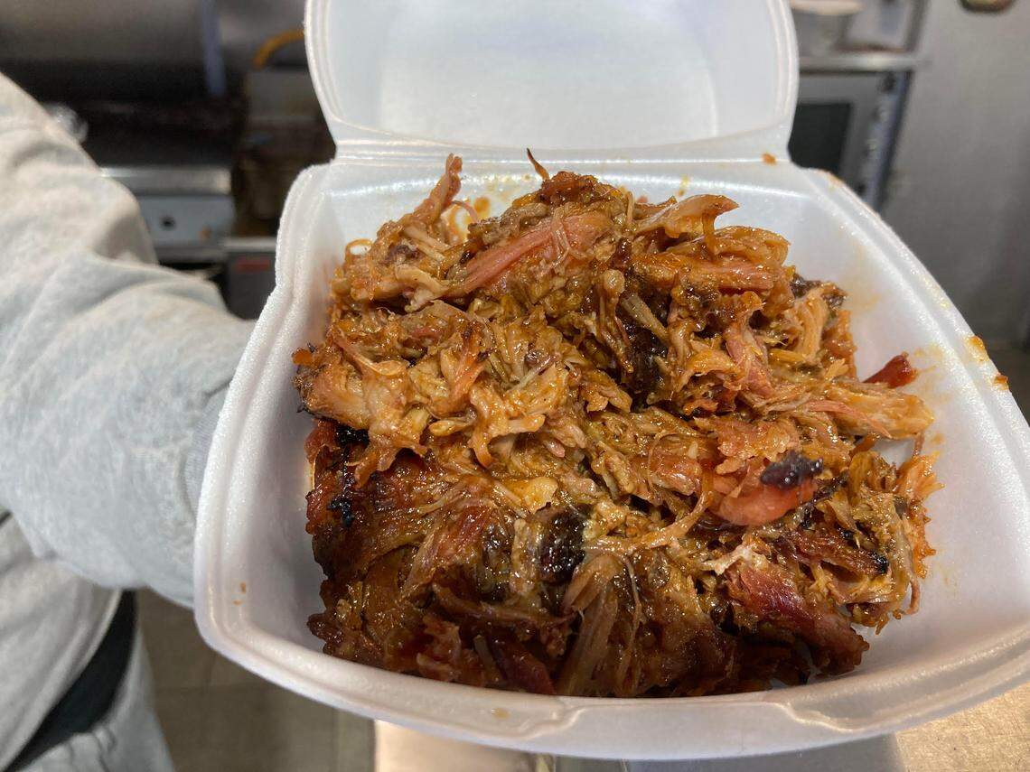 Pulled pork at Big D’s Bar-B-Q at 280 Carl Vincent Parkway in Warner Robins.