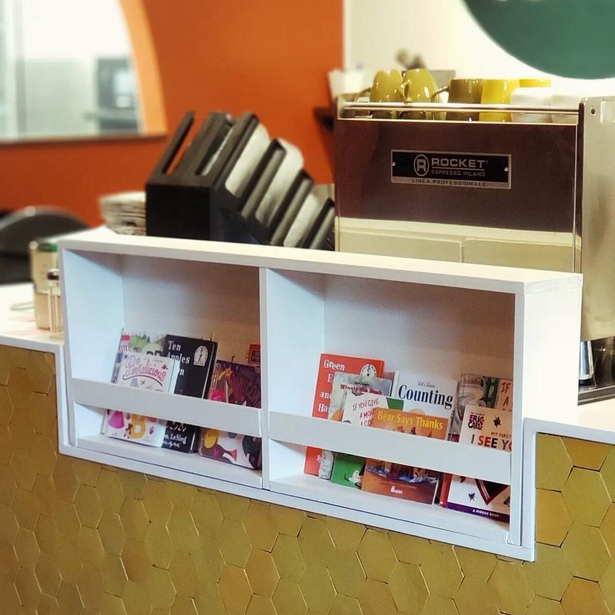 A small library has been installed in new Macon coffee shop Village Coffee. The new shop did a soft opening on Monday and will officially open to the public Friday.