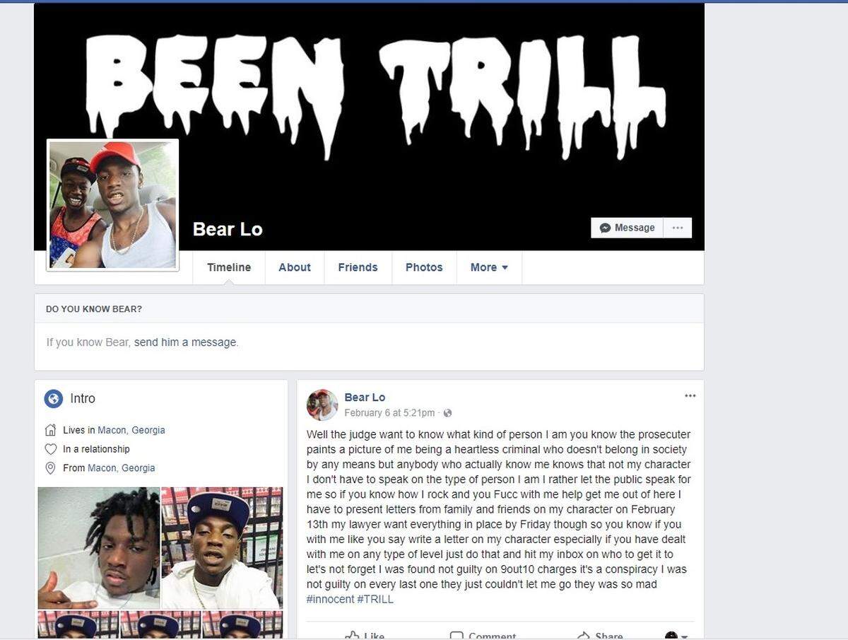 A screen shot of Steven Fort's Facebook page shows a post attributed to him that asks people he knows to write character references for him.