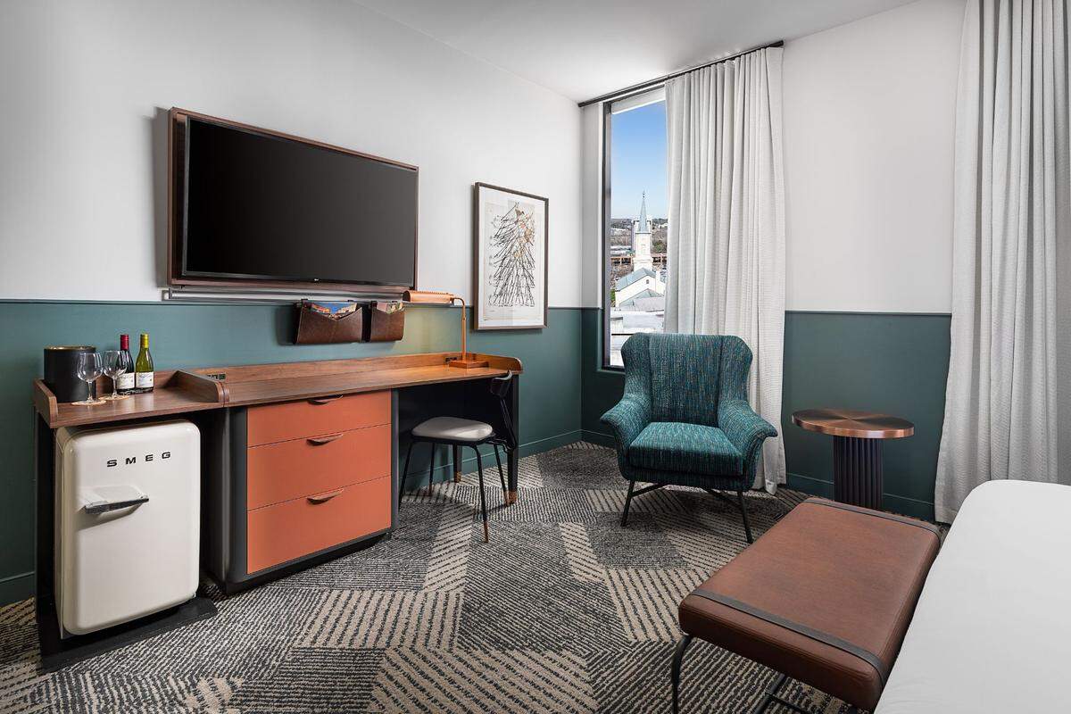 Hotel Forty Five at 401 Cotton Ave. in downtown Macon opens in early 2022. The 94-room boutique hotel boasts some spectacular views of downtown.