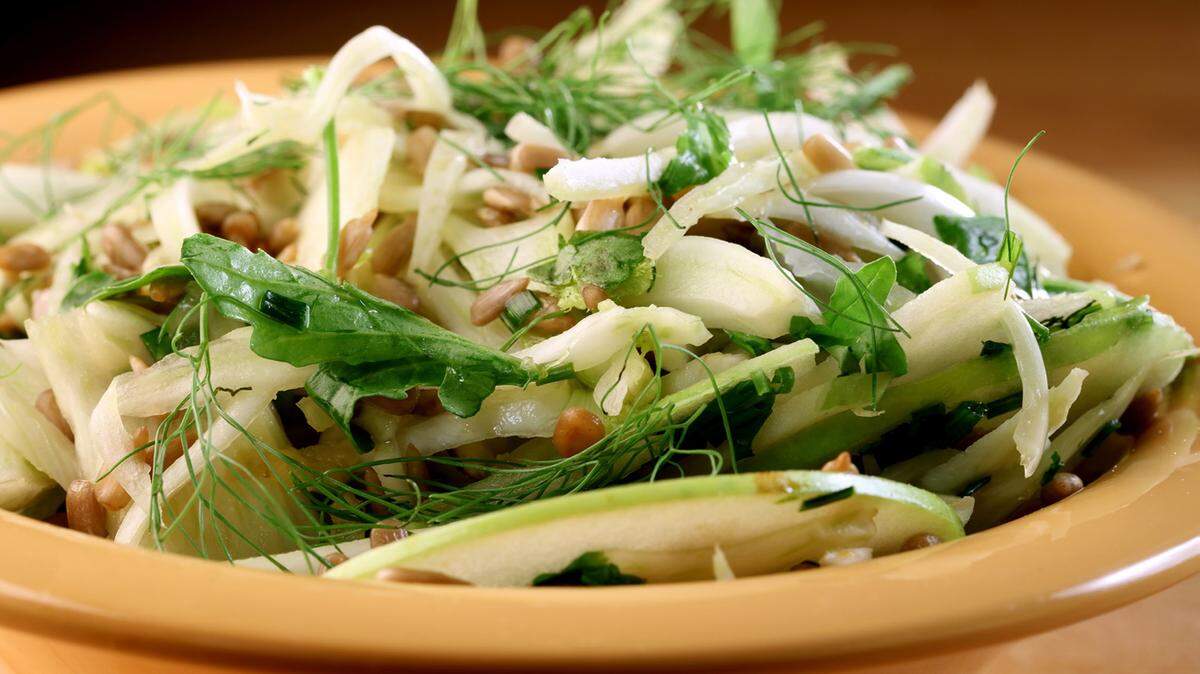 Aurugla is a key player in this fennel-rich dish.
