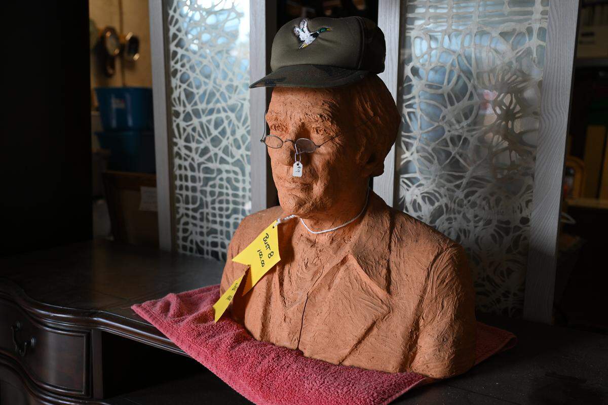 An unidentified bust sits for sale at the Historic Macon Flea Market on Wednesday, Sept. 17, 2025, in Macon, Georgia. The Historic Macon Fall Flea Market will take place Oct. 3-5.