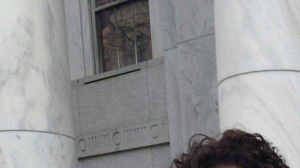 Gordon Mayor Mary Ann Whipple-Lue leaves the Georgia Supreme Court in Atlanta on Tuesday, Jan. 20, 2015.