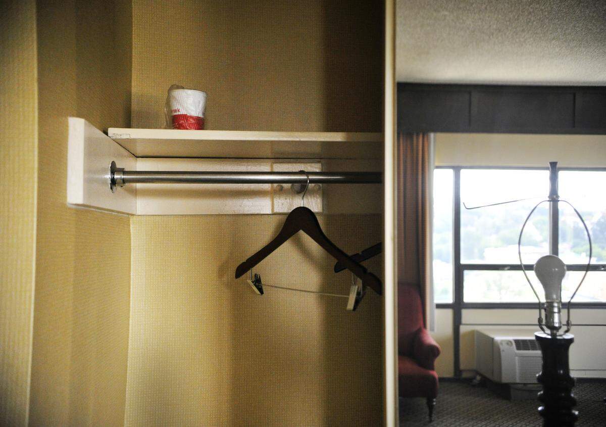 Many of the rooms on the upper levels of the Ramada Plaza looked like they were ready to be occupied in summer 2012, despite lack of power or air conditioning.