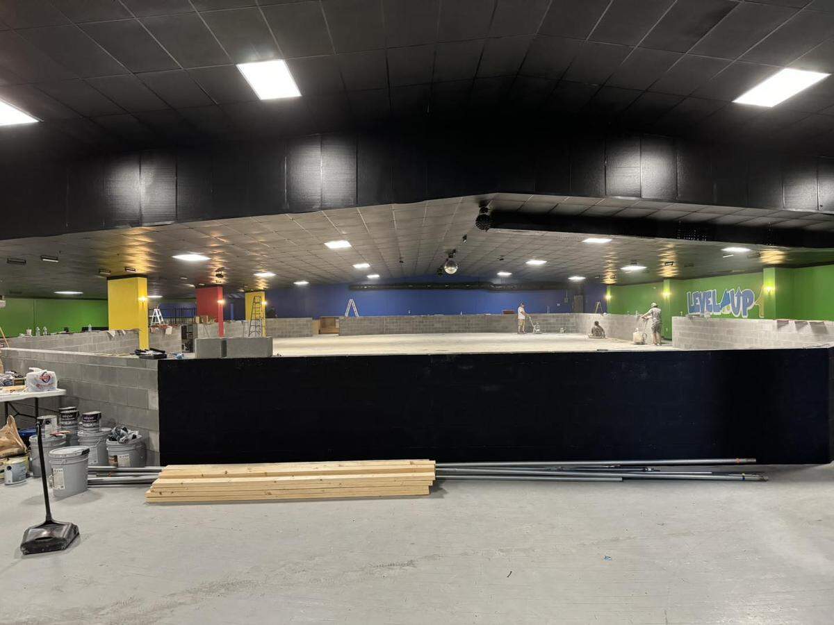A new skate wall is currently being put up at Level Up Family Entertainment Center. Owner Joel Shiver said he hopes to open doors in August.