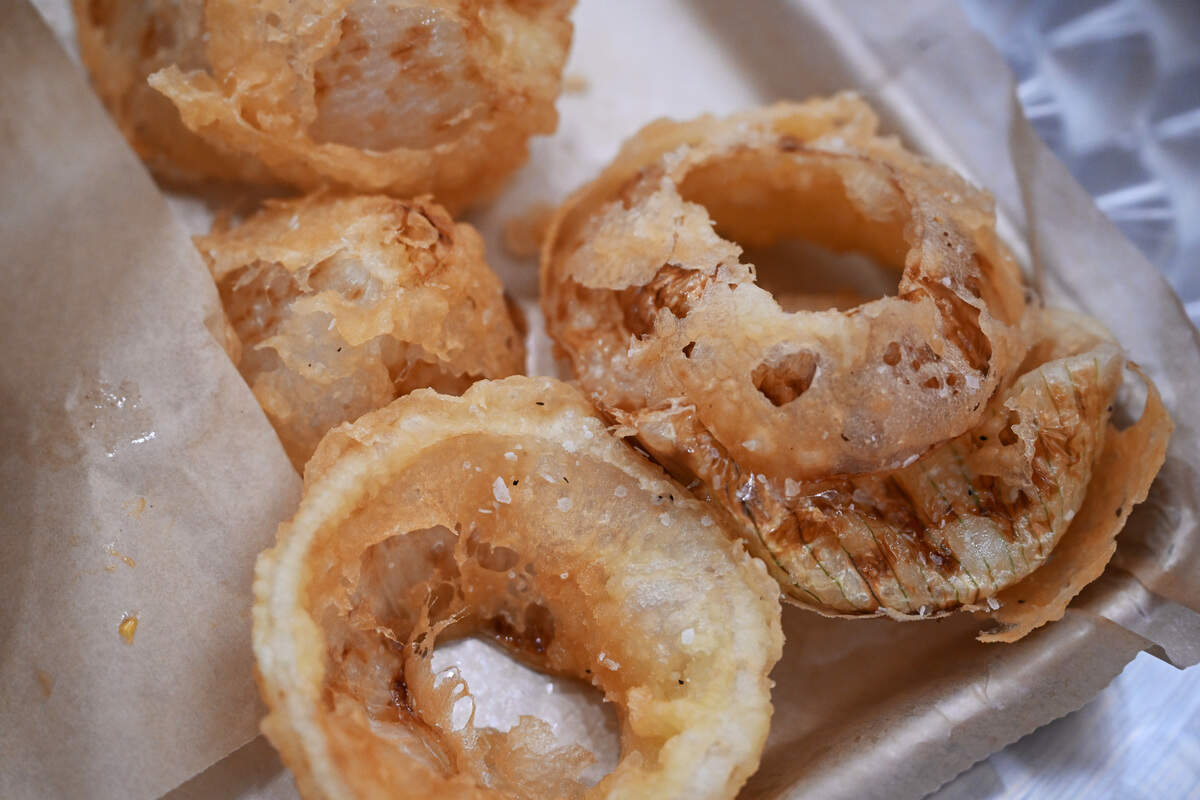 Onion rings from My Favorite Burger in Warner Robins are made fresh to order.