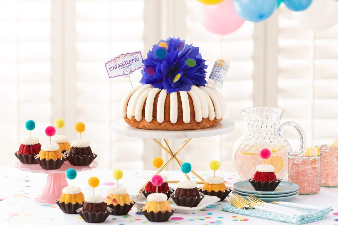 In addition to a variety of cakes for sale in the bakery, Nothing Bundt Cakes can be specially ordered with handcrafted decorations for holidays and special occasions.
